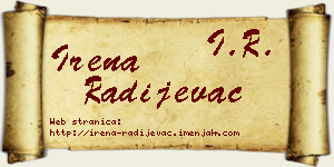 Irena Radijevac vizit kartica